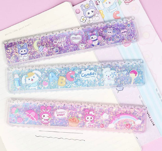 Kuromi Theme Water Glitter Ruler