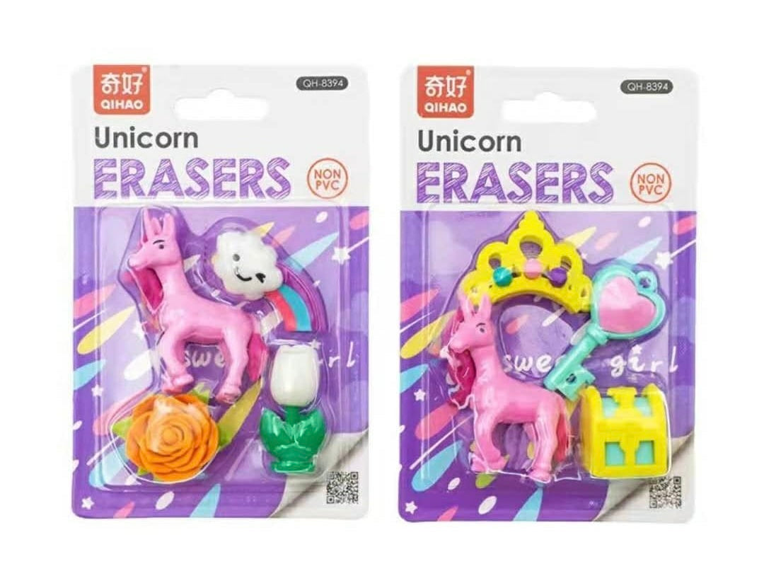 Unicorn Erasers Set