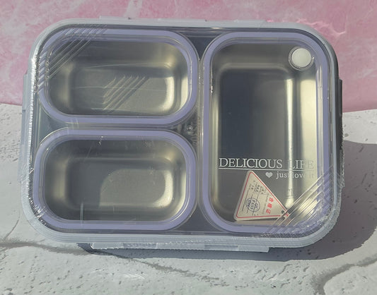 Stainless Steel bento lunch box with 3 compartment
