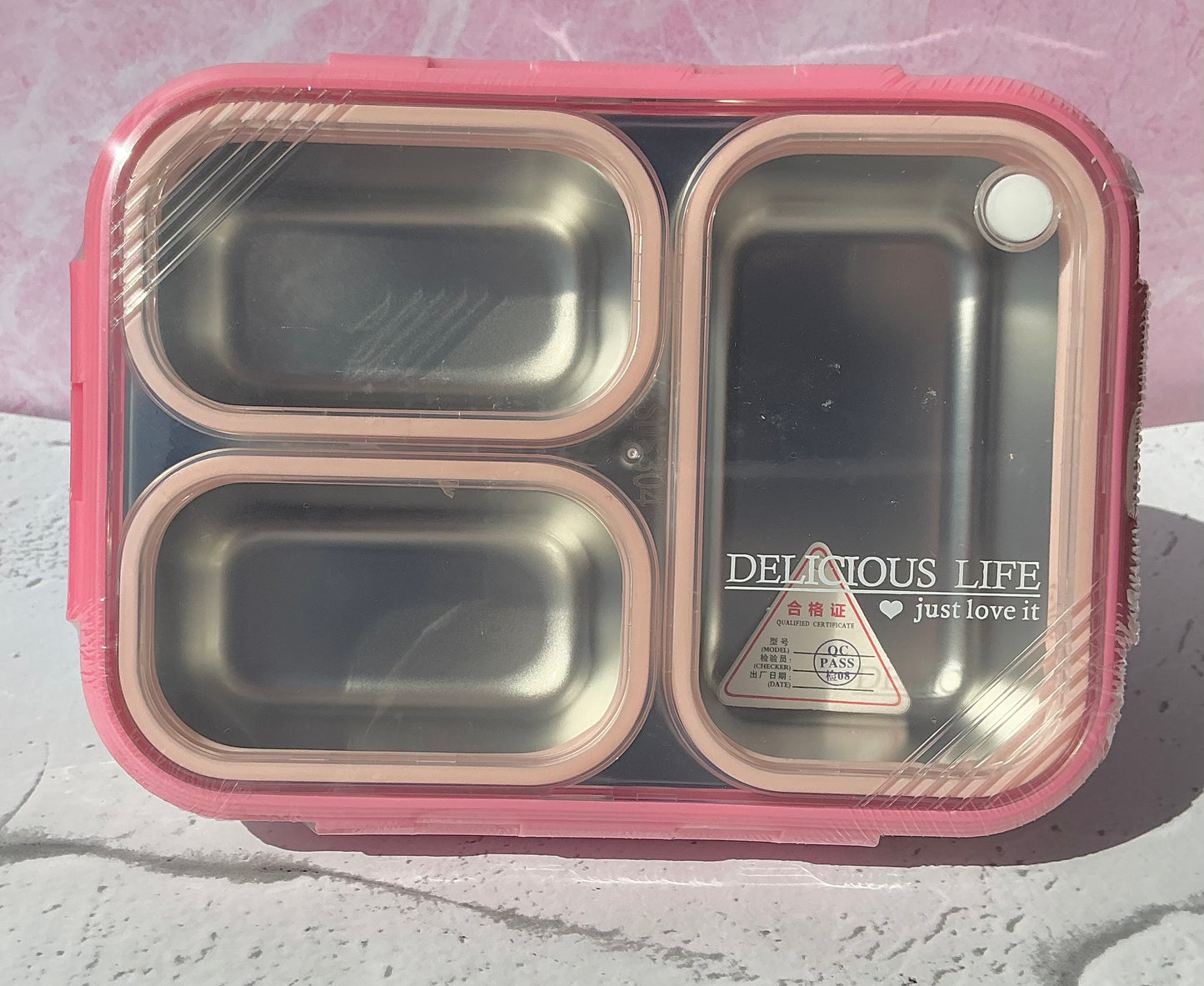 Stainless Steel bento lunch box with 3 compartment
