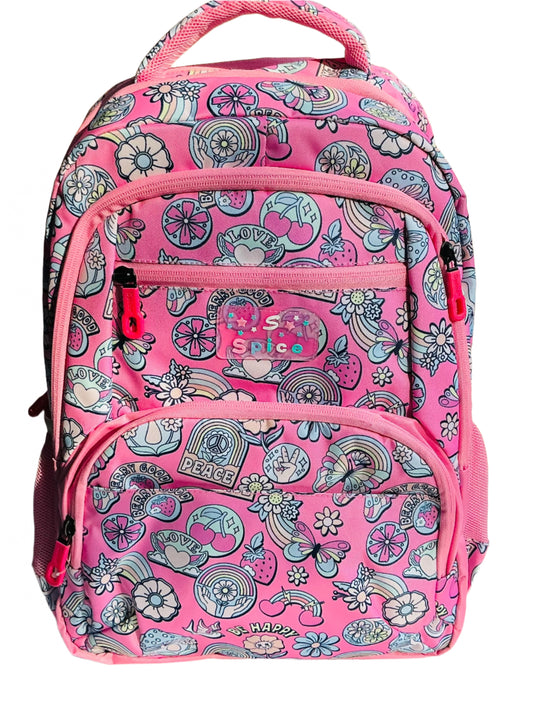 20-inch girls school bag with 6 zip compartments (Age group 8 years & above)
