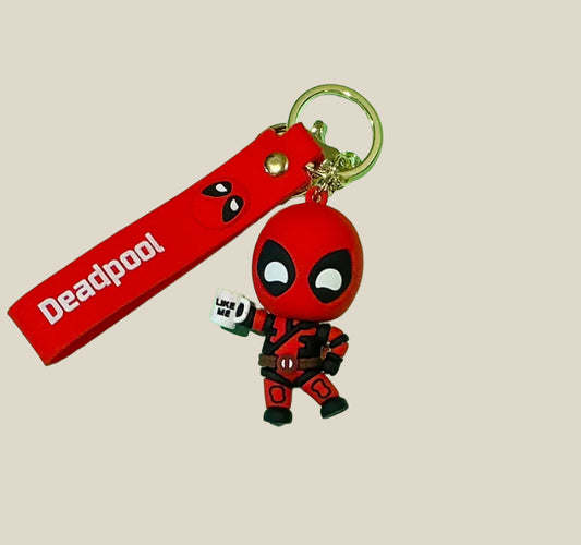 Deadpool Silicone Keychain with strap