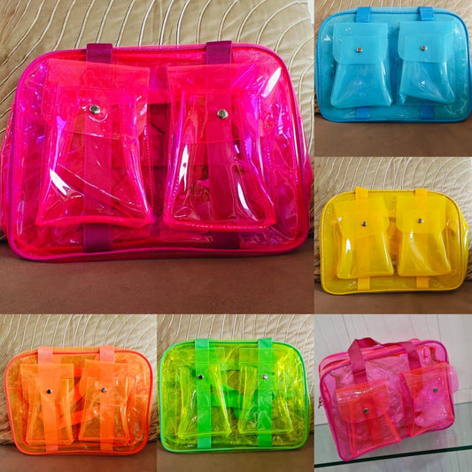 Transparent Jelly Bags with Dual Pockets