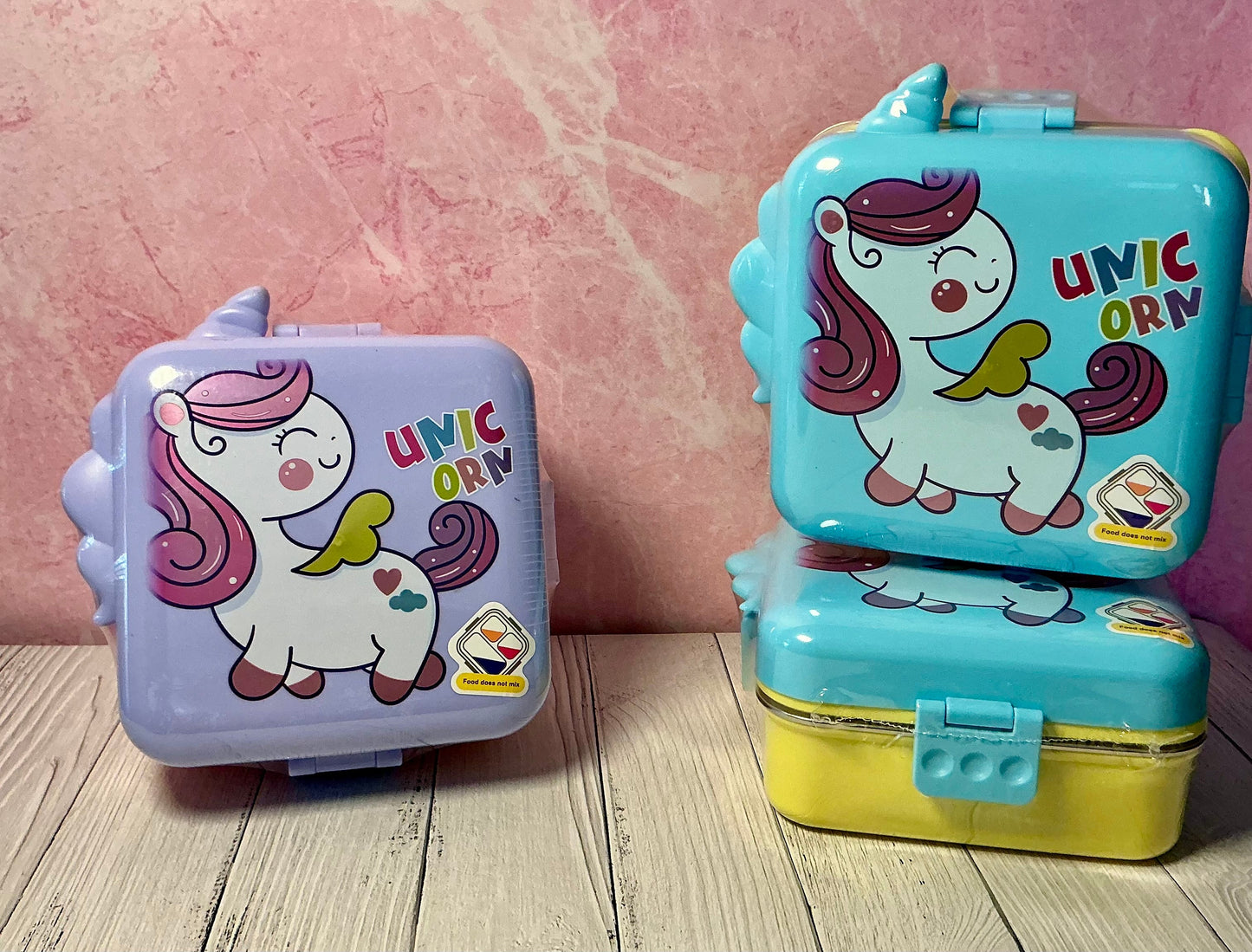 Unicorn 3 compartment stainless steel lunch box