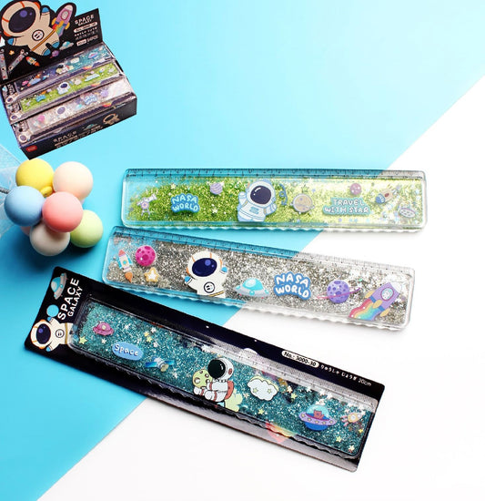 Space Theme water glitter ruler