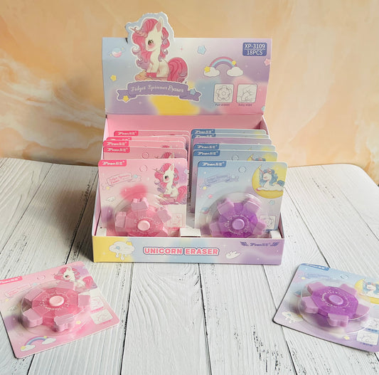 Unicorn Fidget Spinner Eraser