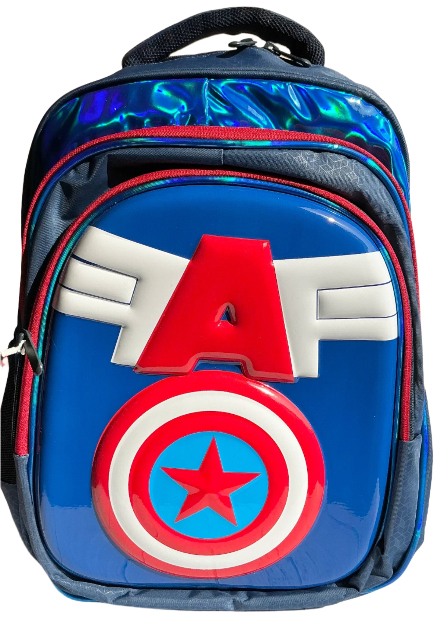 Super Hero themes school bag with hard case (Age group 5-8 years)