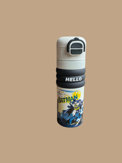 2 in 1 Stainless Steel Sipper & Flask with cartoon characters