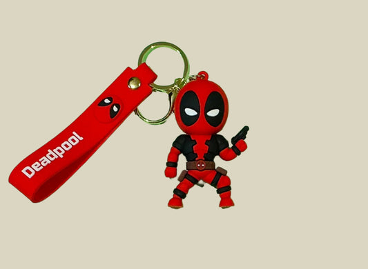 Deadpool Silicone Keychain with strap