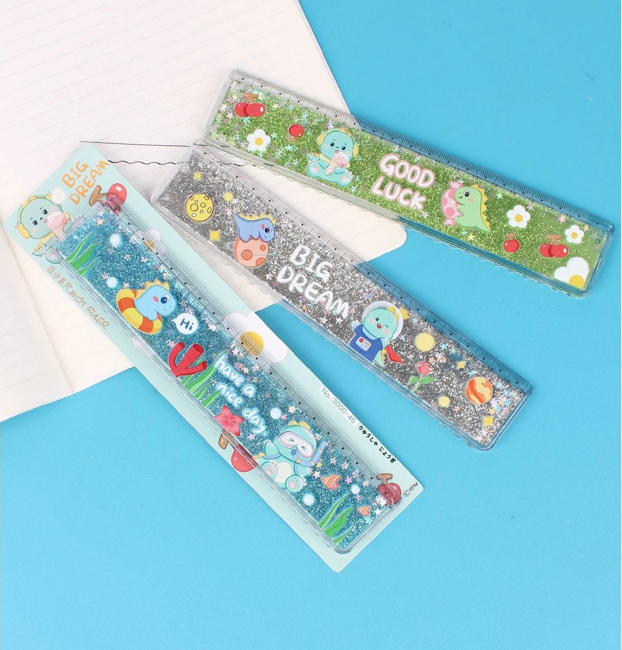 Dino Theme water glitter ruler